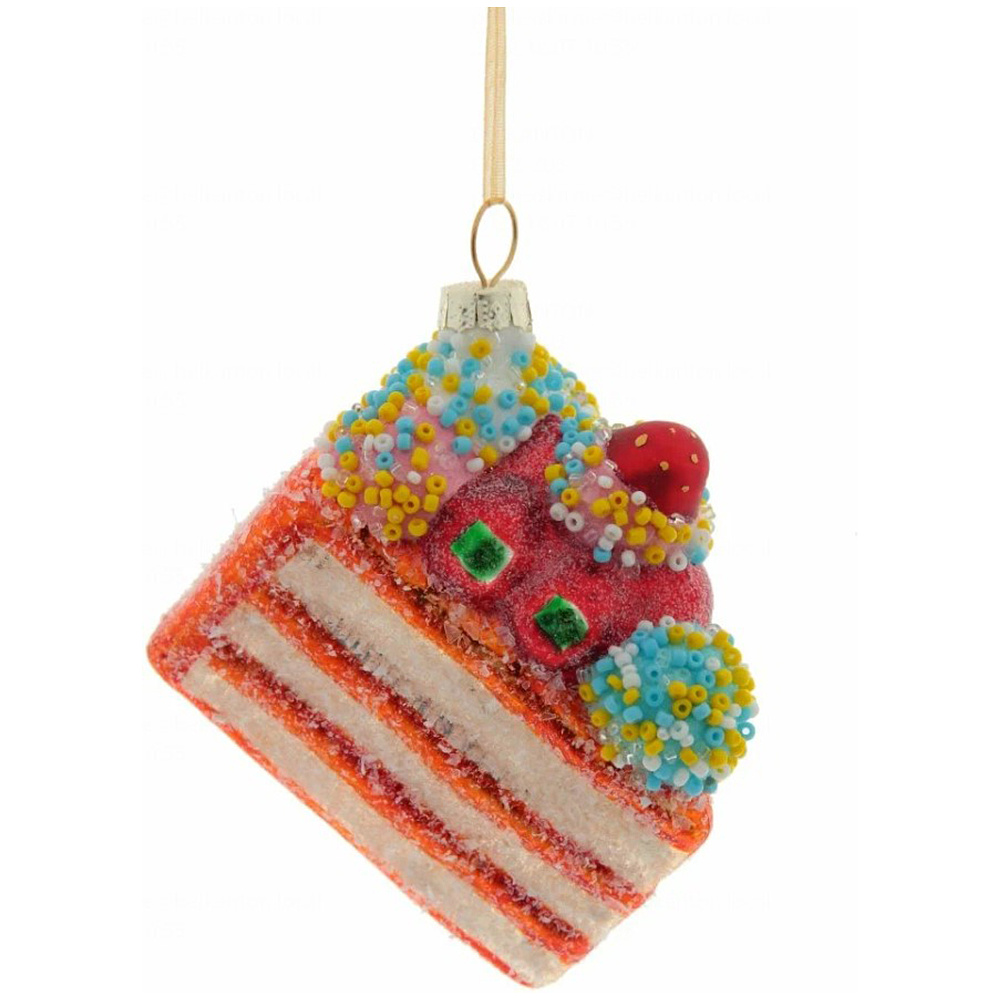 Украшение елочное "Торт", красный