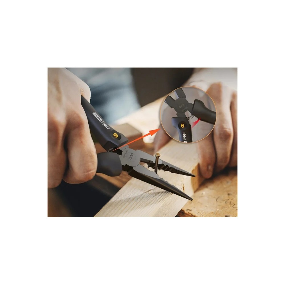 Набор ручного инструмента Deli HS EHT0006, 6 предметов, Soft Touch, черный - 7