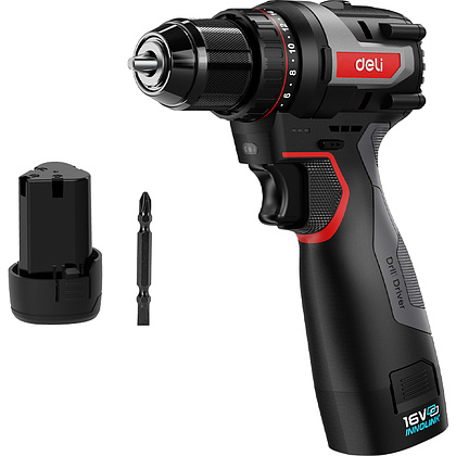 Аккумуляторная дрель-шуруповерт Deli RS EDE-DZ16-1D2 16 В, 45 Нм, 2 АКБ, 2 Ач, сумка