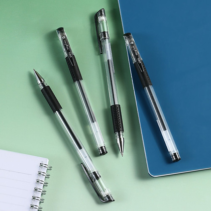 Ручка гелевая "Go Glide", 0.5 мм, прозрачный, стерж. черный - 7