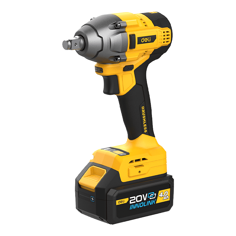 Аккумуляторный гайковерт Deli YS EDC230, 20 В, 320 Нм, 2 АКБ, 4 Ач, З/У 2А, коробка