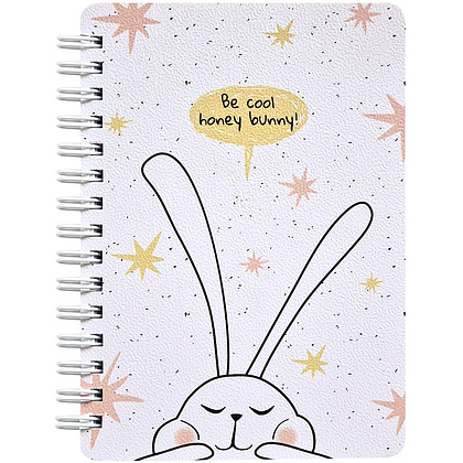 Блокнот "Bunny белый", А6, 120 листов, клетка, разноцветный