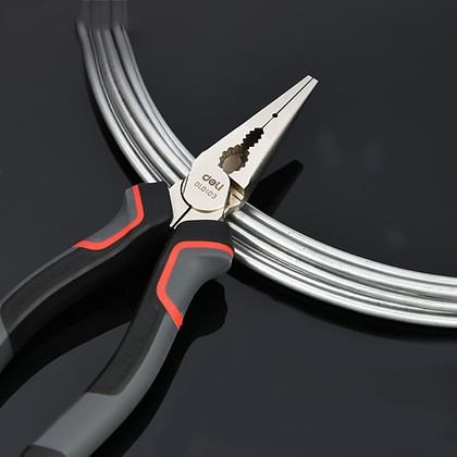 Длинногубцы Deli RS EDL0103, 160 мм, черный, красный - 3