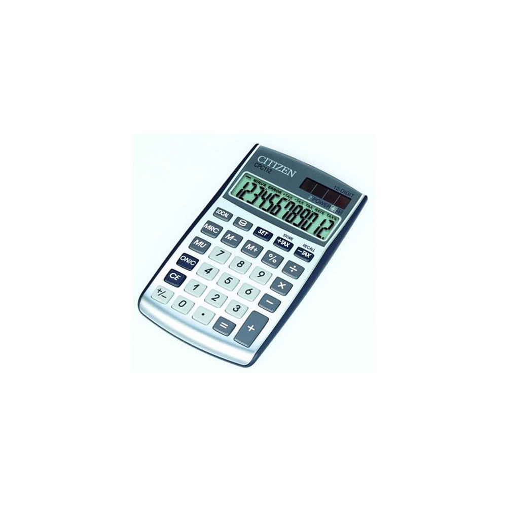 Калькулятор карманный Citizen "CPC112 WB", 12-разрядный, серебристый