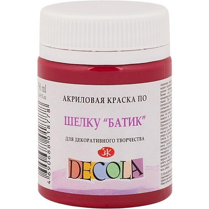 Краска акриловая по шелку перламутровая "Декола", 322 розовая, 50 мл., банка