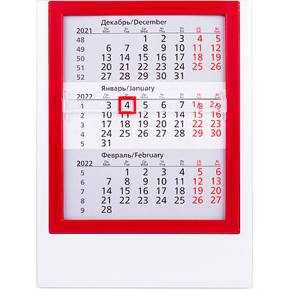 Календарь настольный "9537" 2026-2027, белый, красный