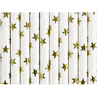 Трубочки бумажные, 19.5 см, 10 шт, золотистый