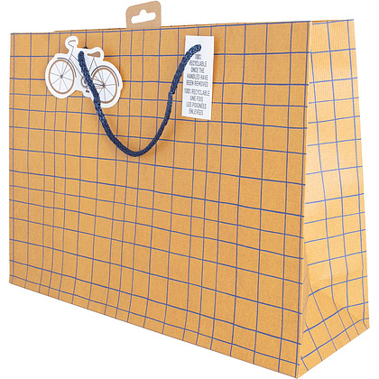 Пакет бумажный подарочный "Kraft. Bike", 37.3x11.8x27.5 см, крафт - 2