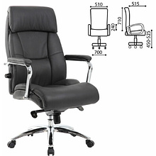 Кресло для руководителя BRABIX "PREMIUM Phaeton EX-502", кожа, металл, черный