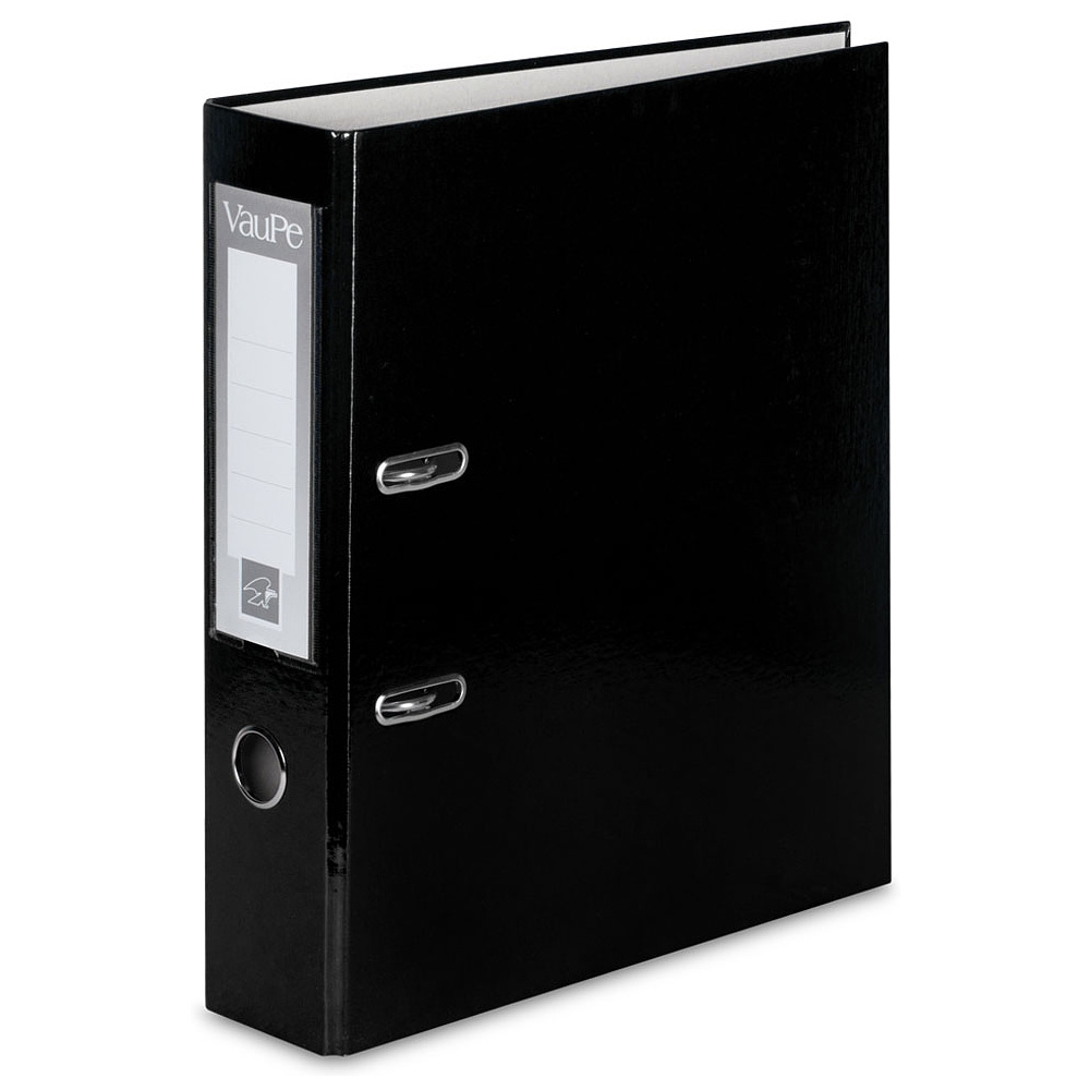 Папка-регистратор "VauPe", А4, 75 мм, ламинированный картон, черный