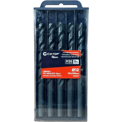 Сверло по металлу CUTOP Profi C05019, 12.0х151 мм, 5 штук