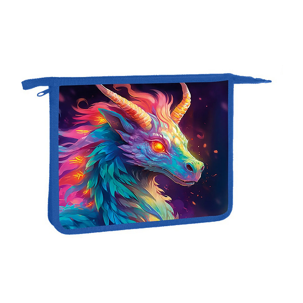 Папка для тетрадей "Дракон", А5, на липучке, пластик, синий