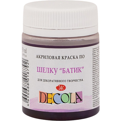 Краска акриловая по шелку перламутровая "Декола", 624 слива, 50 мл., банка
