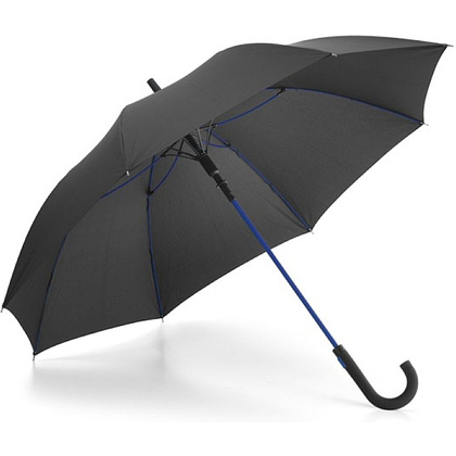Зонт-трость "99145", 104 см, черный, королевский синий
