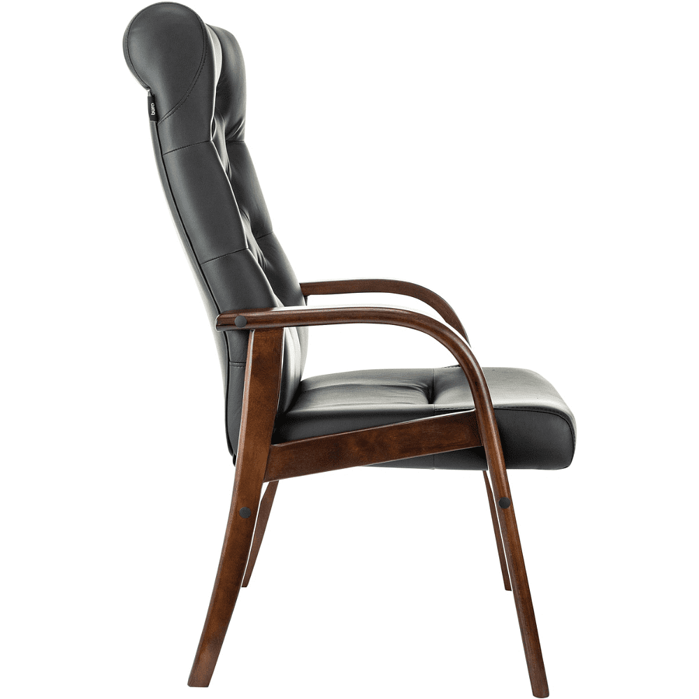 Кресло Бюрократ T-9928WALNUT-CF, натуральная кожа, черный, каркас дерево - 4