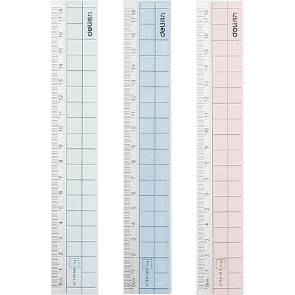 Линейка "Deli 6235", 18 см, прозрачный, ассорти