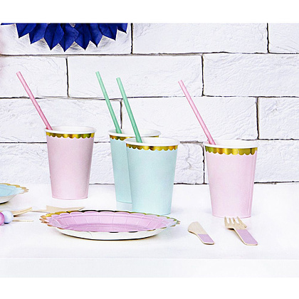 Стакан бумажный, 6 шт, 220 мл, мятный - 3