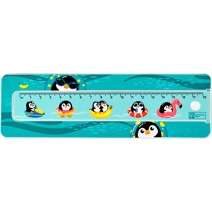 Пенал "Пингвины" с линейкой, 1 отделение - 2