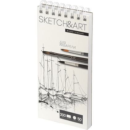 Скетчбук "Sketch&Art", 10.5х22 см, 200 г/м2, 50 листов, на спирали  - 2