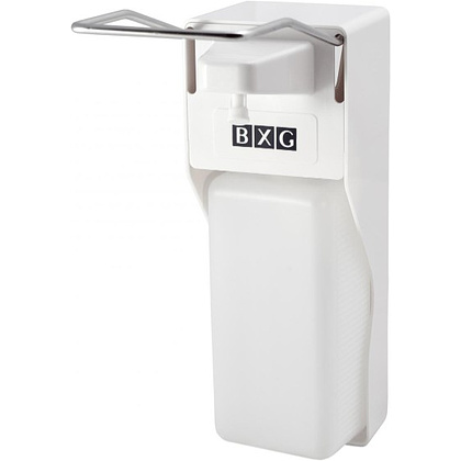 Диспенсер BXG ESD-2000 для мыла жидкого 1л, локтевой, пластик, белый