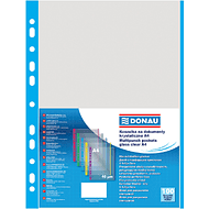 Файл (папка-карман) с цветной перфорацией, A4, 100 шт, 40 мкм, голубой