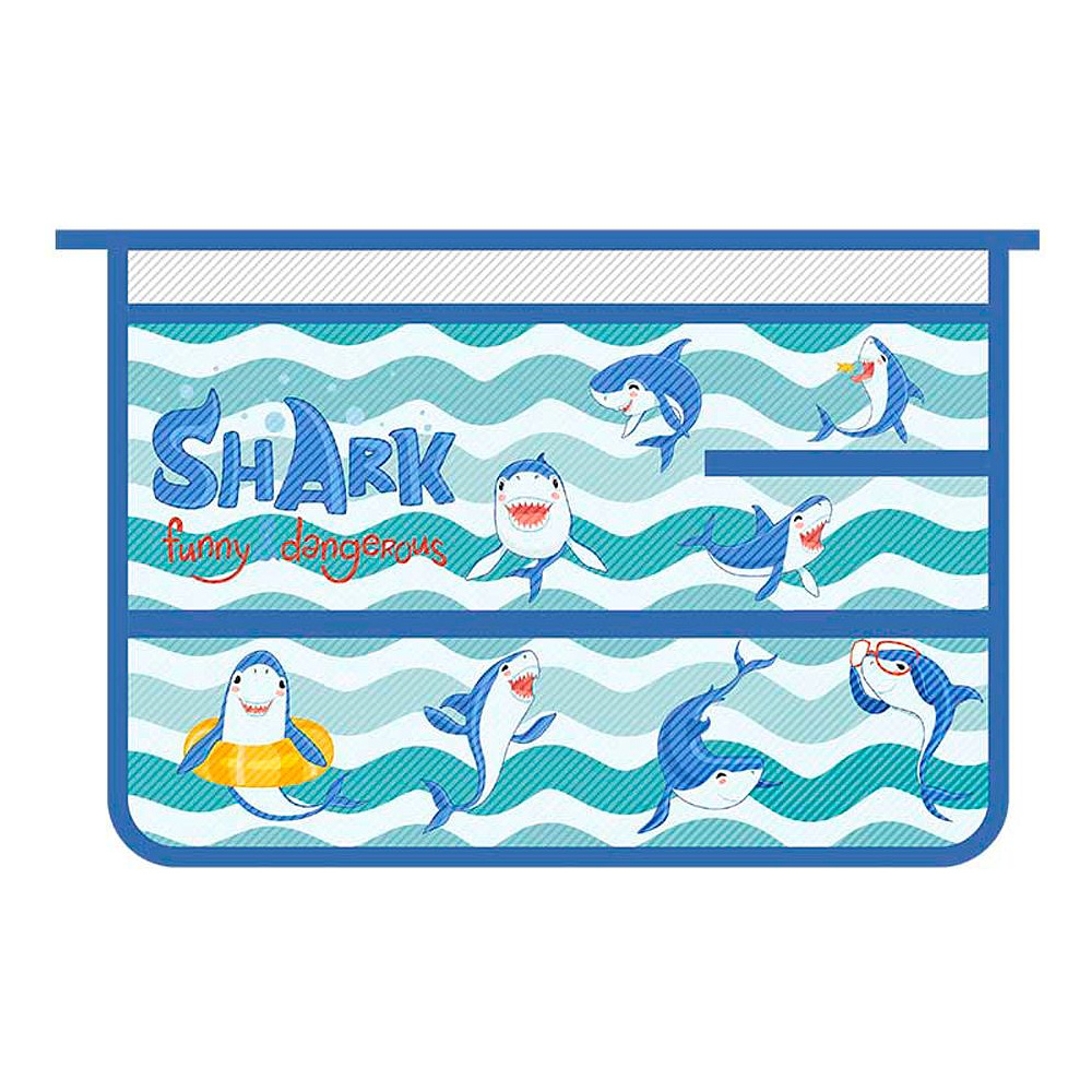 Папка для труда "Акулята 2021", А4, на молнии, пластик, синий