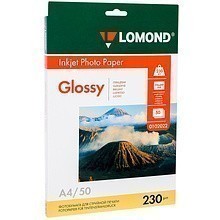 Фотобумага глянцевая для струйной фотопечати "Lomond", А4, 50 листов, 230 г/м2