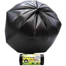 Мешки для мусора Mirpack Premium+, 30 л, 20 шт/рулон, ПСД, 20 мкм, 50х60 см, черный