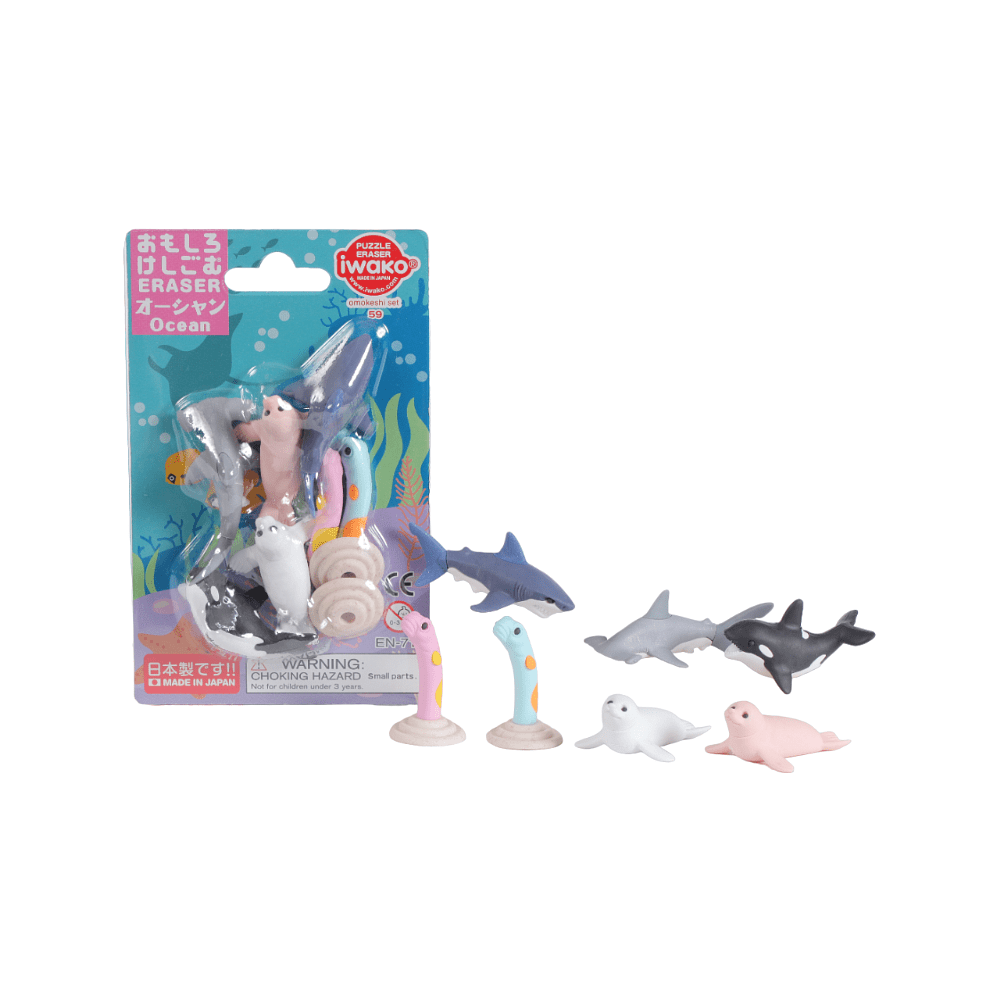 Набор ластиков "IWAKO Ocean", блистер