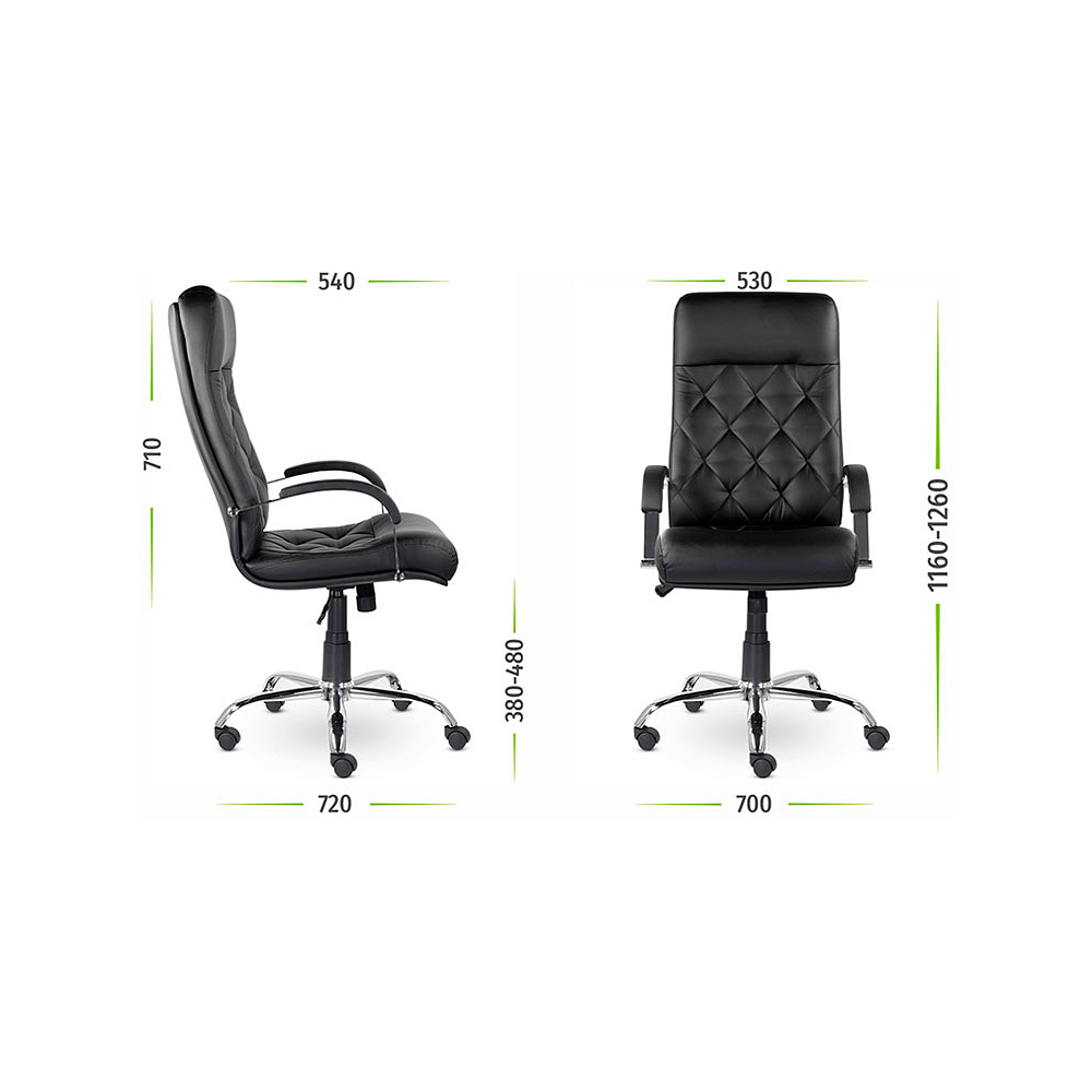Кресло для руководителя Верона К-10 В хром "Z-11", кожзам, металл, черный - 6
