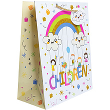 Пакет бумажный подарочный "Детство", 26.4x32.4x13.7 см, ассорти
