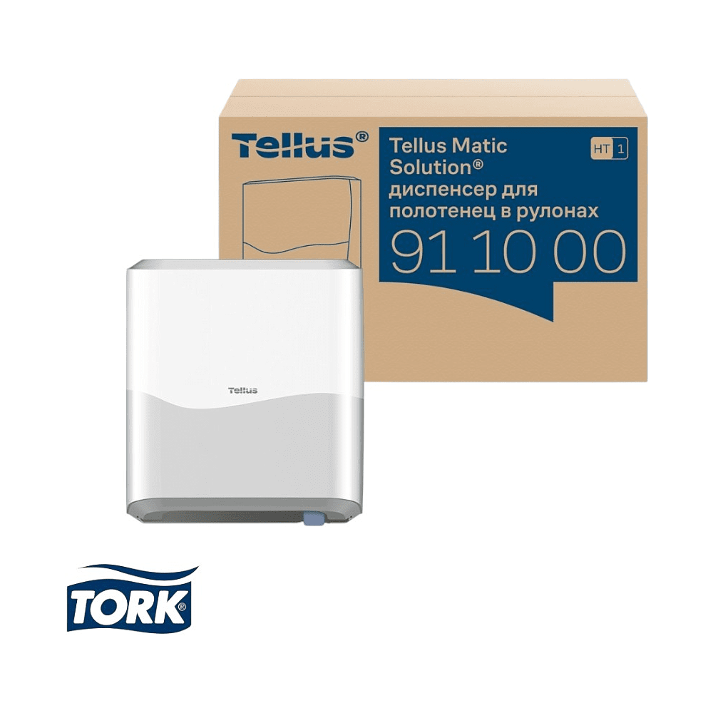 Диспенсер Tellus Matic, для полотенец в рулонах белый, HT1