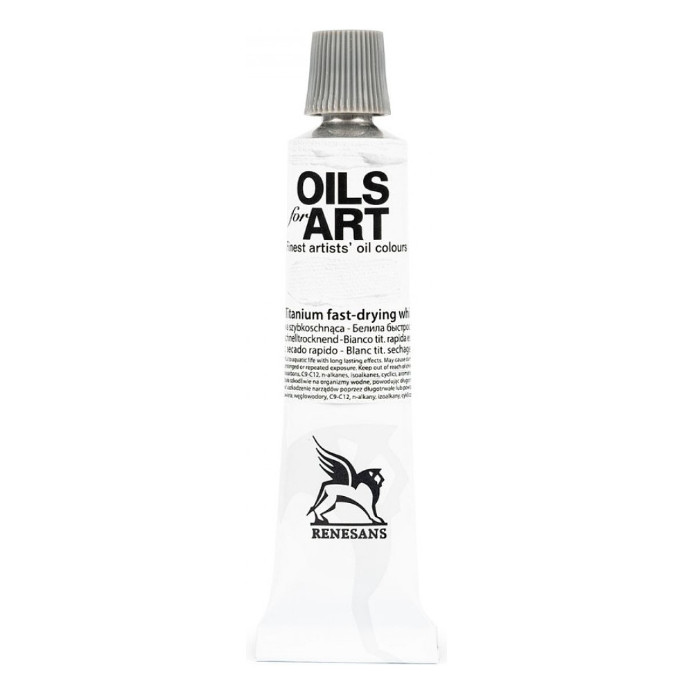Краски масляные Renesans "Oils for art", 52 белила быстросохнущие, 20 мл, туба