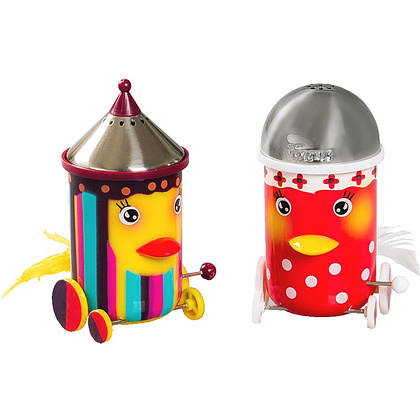 Солонка "Rolling Birds", металл, пластик, красный, белый - 2