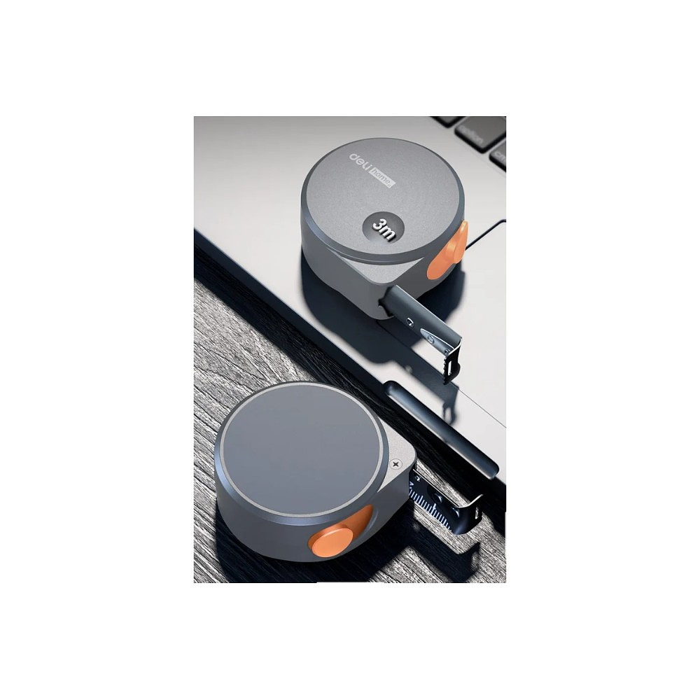 Рулетка Deli HS HT8316C, 3м х 16 мм, Soft Touch, оранжевый - 6