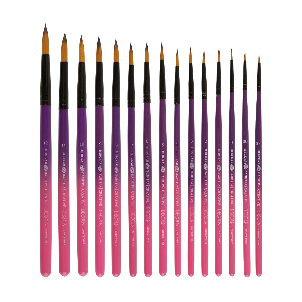 Кисть "Decola", двухцветная, синтетика, круглая, №000 - 2