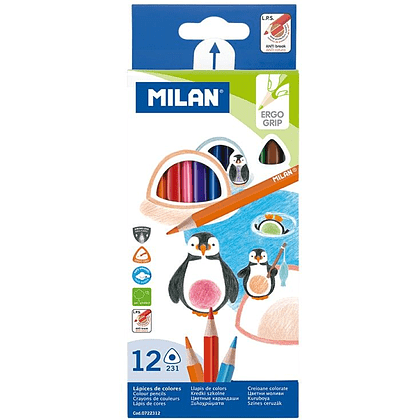 Цветные карандаши "Milan 231", 12 цветов