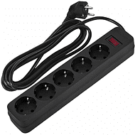 Сетевой фильтр Sonnen SPB-305, 3 м, 5 розеток, черный