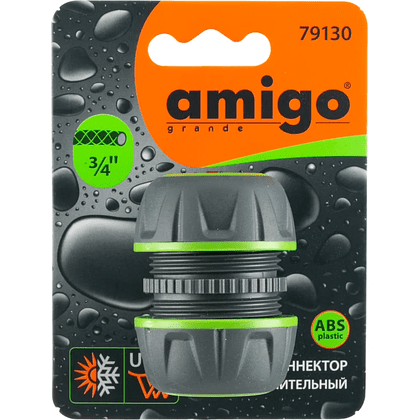 Коннектор Amigo Grande "79130", 3/4", пластик, серый, зеленый - 2