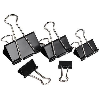 Зажим для бумаги "Office Products", 19 мм, 12 шт, черный - 2