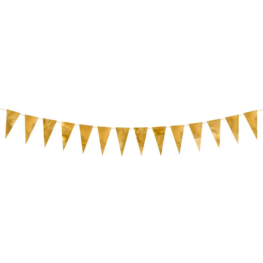 Гирлянда подвесная "Флажки", золотистый