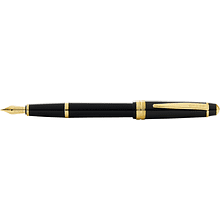 Ручка перьевая F "Bailey Light Polished Black Resin and Gold Tone", черный, золотой