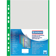 Файл (папка-карман) с цветной перфорацией, A4, 100 шт, 40 мкм, зеленый