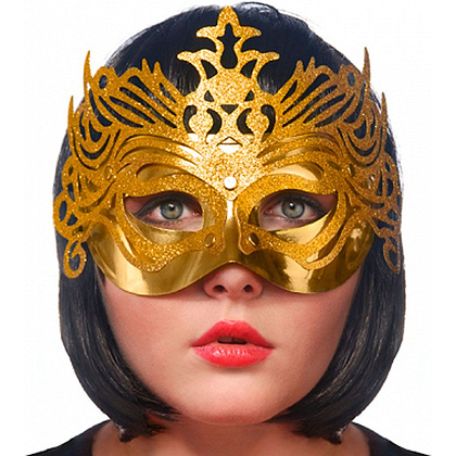 Маска карнавальная "Party" с орнаментом, золотистый - 2
