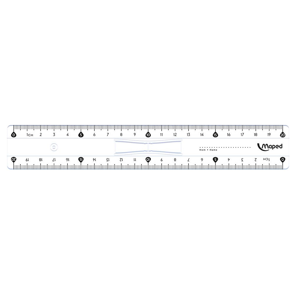 Линейка Maped "Кристалл", 20 см, с держателем, прозрачный