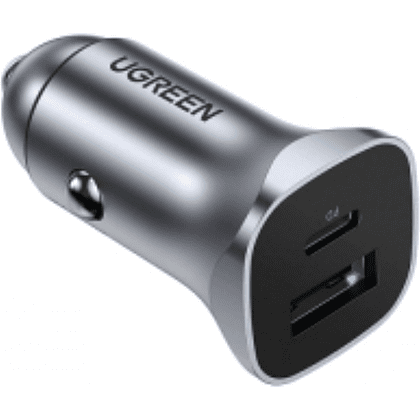 Автомобильное зарядное устройство UGREEN "CD130-30780", USB-A + USB-C, серый