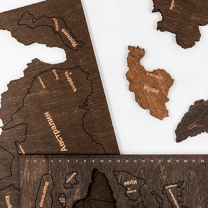 Декор на стену "Карта мира" многоуровневый, венге, XXL 3150, 100х181 см - 4
