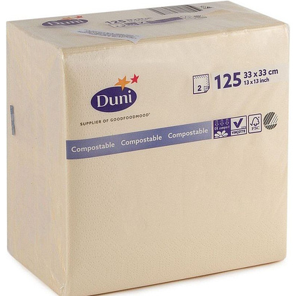 Салфетки бумажные "Duni", 125 шт, 33x33 см, ваниль - 2