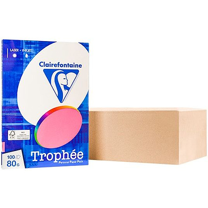 Бумага цветная "Trophée", А4, 100 листов, 80 г/м2, розовый пастельный - 2