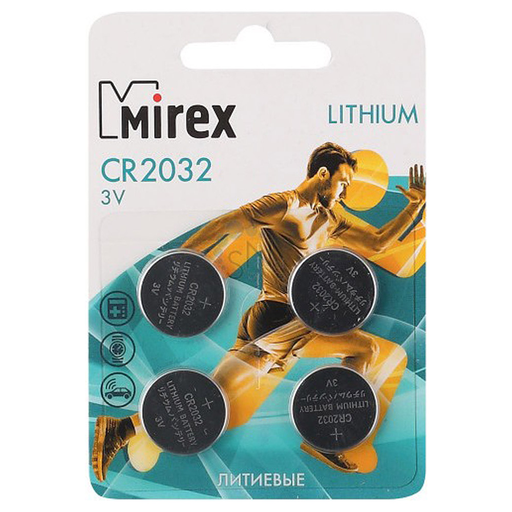 Батарейки литиевые дисковые Mirex "3 V CR2025", 4 шт